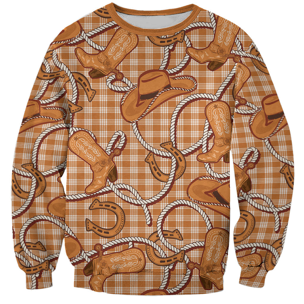 Brown Hawaii Palaka Cowboy Sweatshirt Hawaiian Paniolo Festival Spirit LT19 Unisex Brown - Polynesian Pride