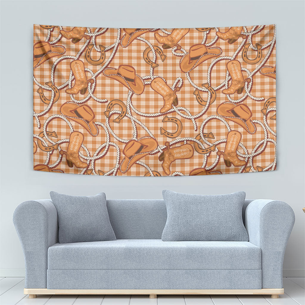 Brown Hawaii Palaka Cowboy Tapestry Hawaiian Paniolo Festival Spirit LT19 - Polynesian Pride