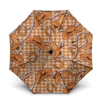 Brown Hawaii Palaka Cowboy Umbrella Hawaiian Paniolo Festival Spirit LT19 One Size Folded 11.42 inch Opened Diameter 37.4 inch Brown - Polynesian Pride