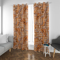 Brown Hawaii Palaka Cowboy Window Curtain Hawaiian Paniolo Festival Spirit LT19 With Grommets Brown - Polynesian Pride
