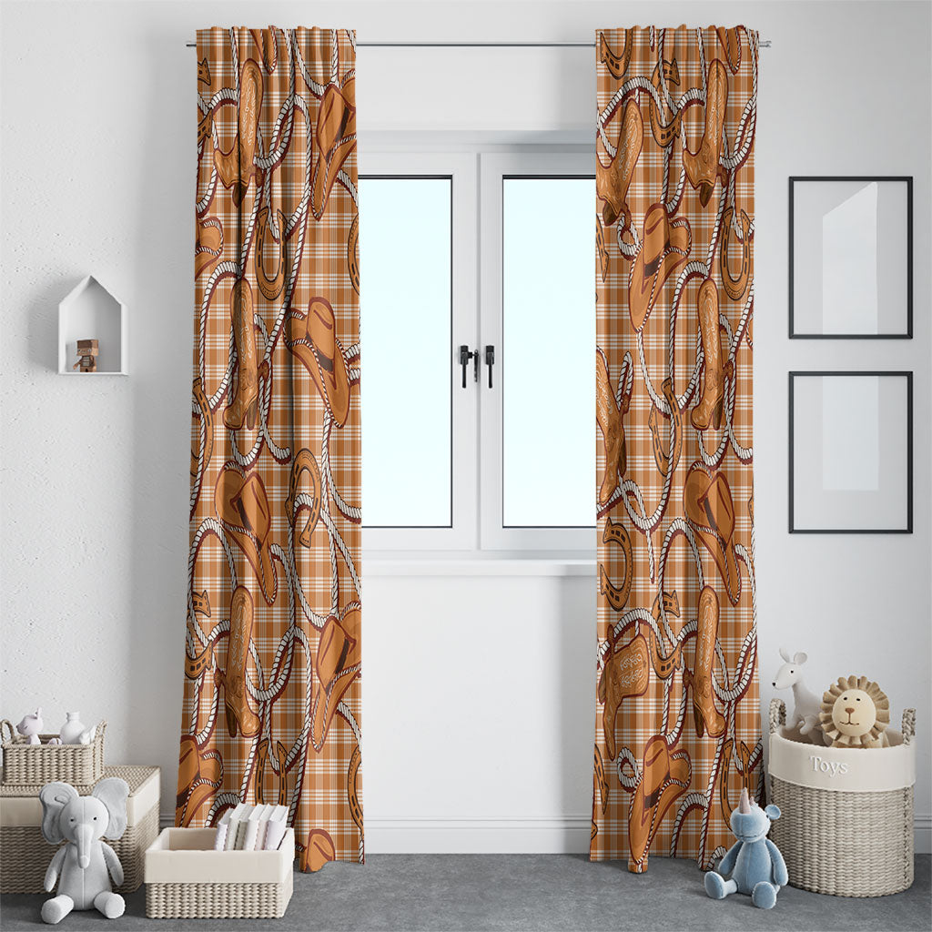 Brown Hawaii Palaka Cowboy Window Curtain Hawaiian Paniolo Festival Spirit LT19 - Polynesian Pride
