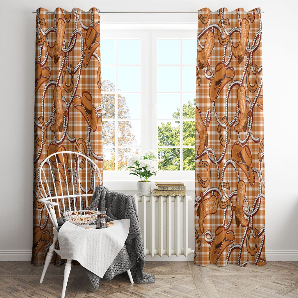 Brown Hawaii Palaka Cowboy Window Curtain Hawaiian Paniolo Festival Spirit LT19 - Polynesian Pride