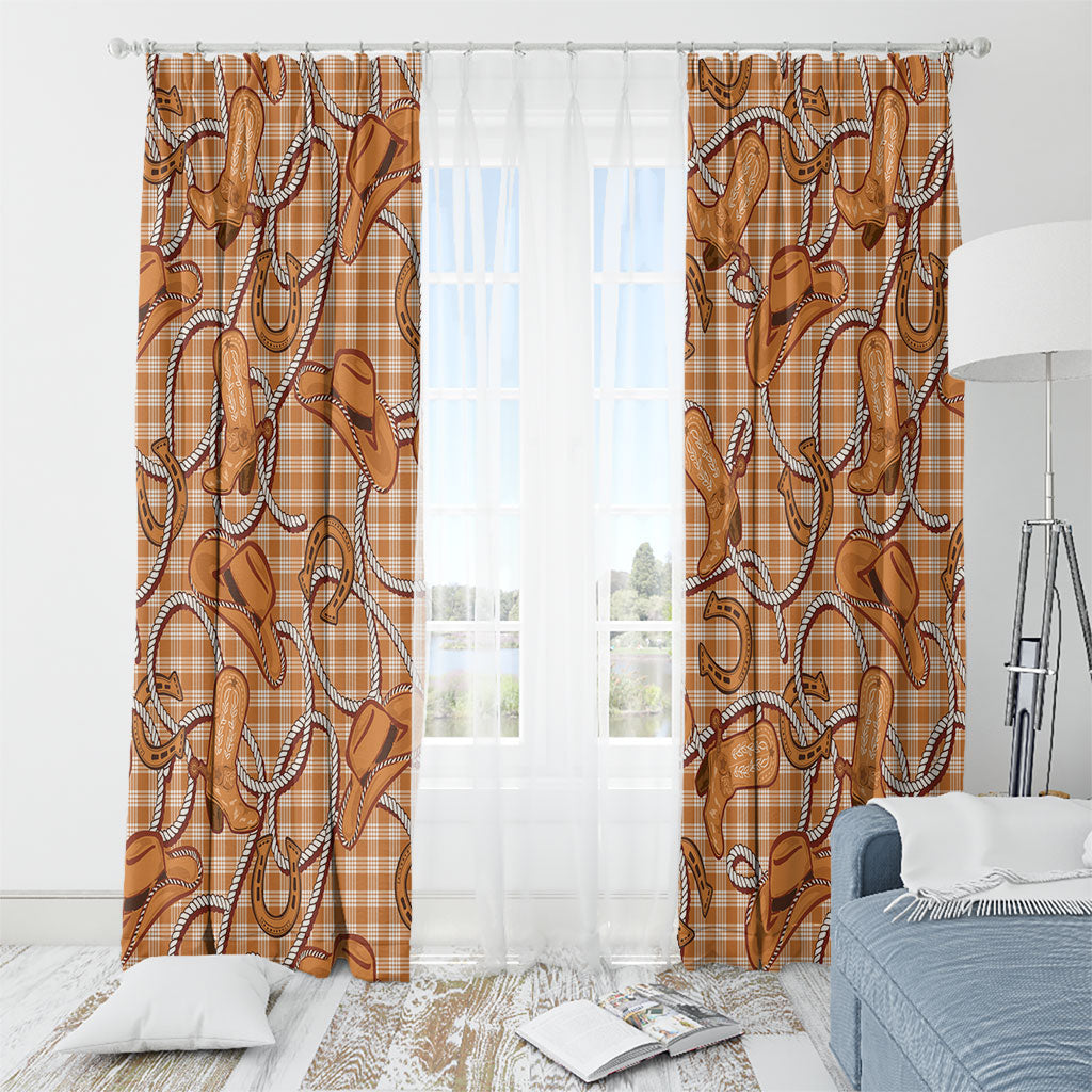 Brown Hawaii Palaka Cowboy Window Curtain Hawaiian Paniolo Festival Spirit LT19 - Polynesian Pride