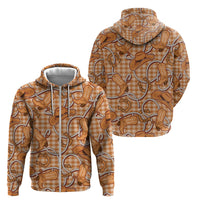 Brown Hawaii Palaka Cowboy Zip Hoodie Hawaiian Paniolo Festival Spirit LT19 - Polynesian Pride