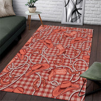 Red Hawaii Palaka Cowboy Area Rug Hawaiian Paniolo Festival Spirit LT19 Red - Polynesian Pride