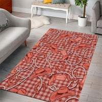 Red Hawaii Palaka Cowboy Area Rug Hawaiian Paniolo Festival Spirit LT19 - Polynesian Pride