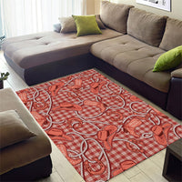 Red Hawaii Palaka Cowboy Area Rug Hawaiian Paniolo Festival Spirit LT19 - Polynesian Pride
