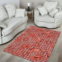 Red Hawaii Palaka Cowboy Area Rug Hawaiian Paniolo Festival Spirit LT19 - Polynesian Pride