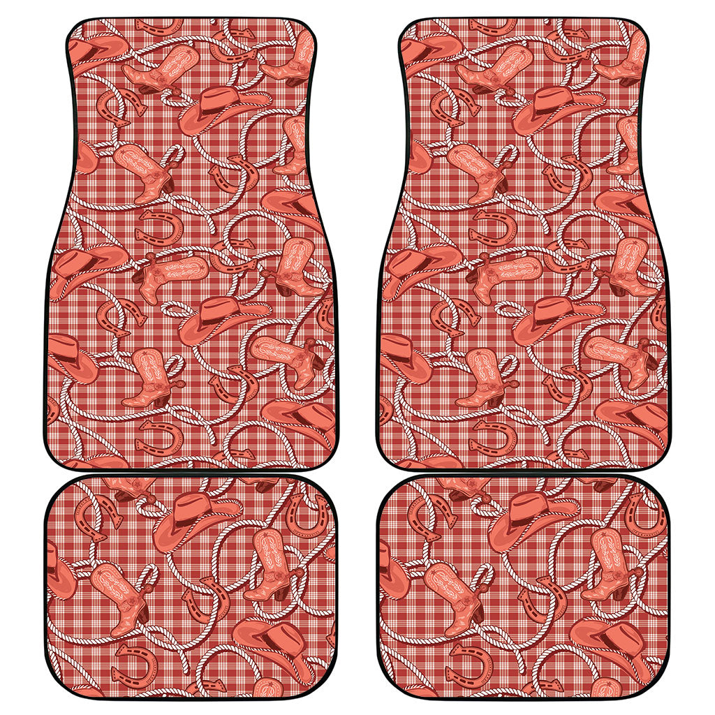 Red Hawaii Palaka Cowboy Car Mats Hawaiian Paniolo Festival Spirit LT19 - Polynesian Pride