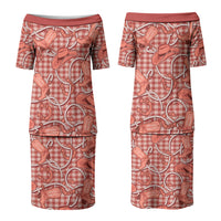 Red Hawaii Palaka Cowboy Family Matching Puletasi and Hawaiian Shirt Hawaiian Paniolo Festival Spirit LT19 Mom's Dress Red - Polynesian Pride