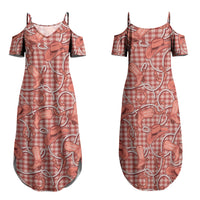 Red Hawaii Palaka Cowboy Family Matching Summer Maxi Dress and Hawaiian Shirt Hawaiian Paniolo Festival Spirit LT19 Mom's Dress Red - Polynesian Pride