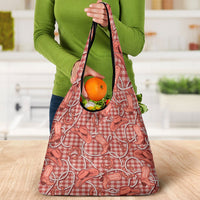 Red Hawaii Palaka Cowboy Grocery Bag Hawaiian Paniolo Festival Spirit LT19 - Polynesian Pride