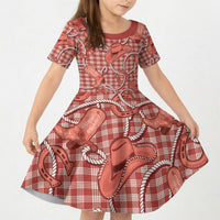 Red Hawaii Palaka Cowboy Kid Short Sleeve Dress Hawaiian Paniolo Festival Spirit LT19 KID Red - Polynesian Pride