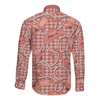 Red Hawaii Palaka Cowboy Long Sleeve Button Shirt Hawaiian Paniolo Festival Spirit LT19 - Polynesian Pride