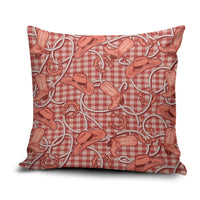 Red Hawaii Palaka Cowboy Pillow Cover Hawaiian Paniolo Festival Spirit LT19 Red - Polynesian Pride