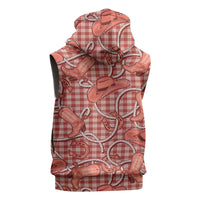 Red Hawaii Palaka Cowboy Sleeveless Hoodie Hawaiian Paniolo Festival Spirit LT19 - Polynesian Pride