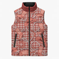 Red Hawaii Palaka Cowboy Sleeveless Puffer Jacket Hawaiian Paniolo Festival Spirit LT19 Unisex Red - Polynesian Pride