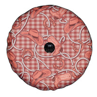 Red Hawaii Palaka Cowboy Spare Tire Cover Hawaiian Paniolo Festival Spirit LT19 - Polynesian Pride