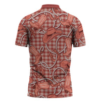Red Hawaii Palaka Cowboy Zipper Polo Shirt Hawaiian Paniolo Festival Spirit LT19 - Polynesian Pride