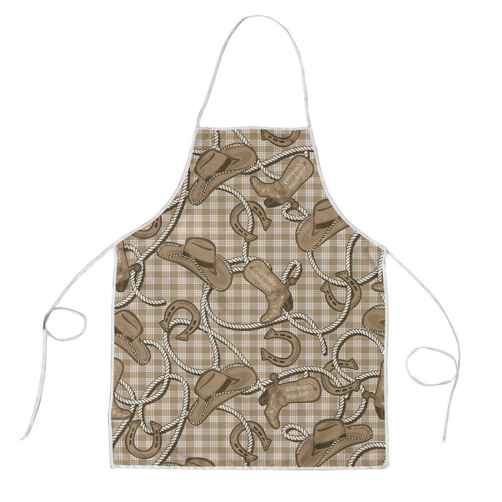 Beige Hawaii Palaka Cowboy Apron Hawaiian Paniolo Festival Spirit LT19 Beige - Polynesian Pride