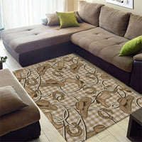 Beige Hawaii Palaka Cowboy Area Rug Hawaiian Paniolo Festival Spirit LT19 - Polynesian Pride