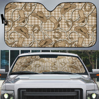 Beige Hawaii Palaka Cowboy Auto Sun Shade Hawaiian Paniolo Festival Spirit LT19 Beige - Polynesian Pride