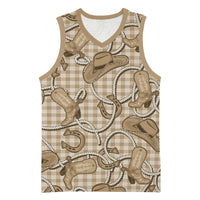 Beige Hawaii Palaka Cowboy Basketball Jersey Hawaiian Paniolo Festival Spirit LT19 Unisex Beige - Polynesian Pride