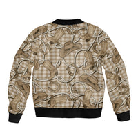Beige Hawaii Palaka Cowboy Bomber Jacket Hawaiian Paniolo Festival Spirit LT19 - Polynesian Pride
