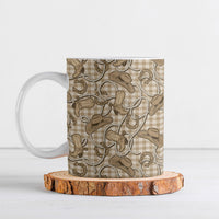 Beige Hawaii Palaka Cowboy Ceramic Mug Hawaiian Paniolo Festival Spirit LT19 Beige - Polynesian Pride