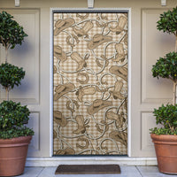 Beige Hawaii Palaka Cowboy Door Cover Hawaiian Paniolo Festival Spirit LT19 Beige - Polynesian Pride