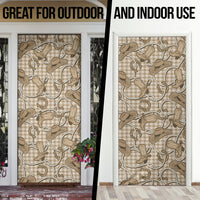 Beige Hawaii Palaka Cowboy Door Cover Hawaiian Paniolo Festival Spirit LT19 - Polynesian Pride