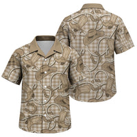Beige Hawaii Palaka Cowboy Family Matching Mermaid Dress and Hawaiian Shirt Hawaiian Paniolo Festival Spirit LT19 Son's Shirt Beige - Polynesian Pride