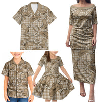 Beige Hawaii Palaka Cowboy Family Matching Puletasi and Hawaiian Shirt Hawaiian Paniolo Festival Spirit LT19 - Polynesian Pride
