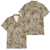 Beige Hawaii Palaka Cowboy Family Matching Puletasi and Hawaiian Shirt Hawaiian Paniolo Festival Spirit LT19 Dad's Shirt - Short Sleeve Beige - Polynesian Pride