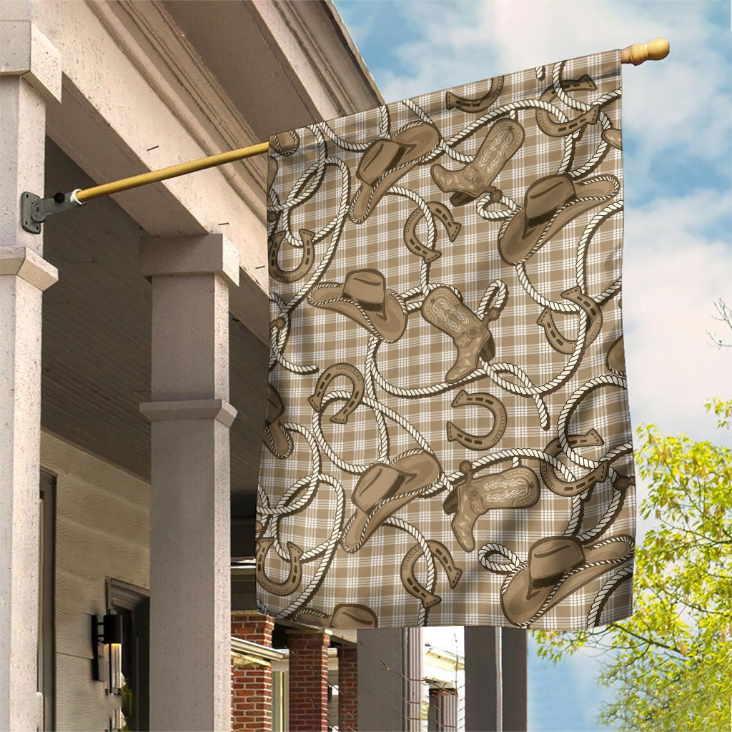 Beige Hawaii Palaka Cowboy Garden Flag Hawaiian Paniolo Festival Spirit LT19 House Flag Beige - Polynesian Pride