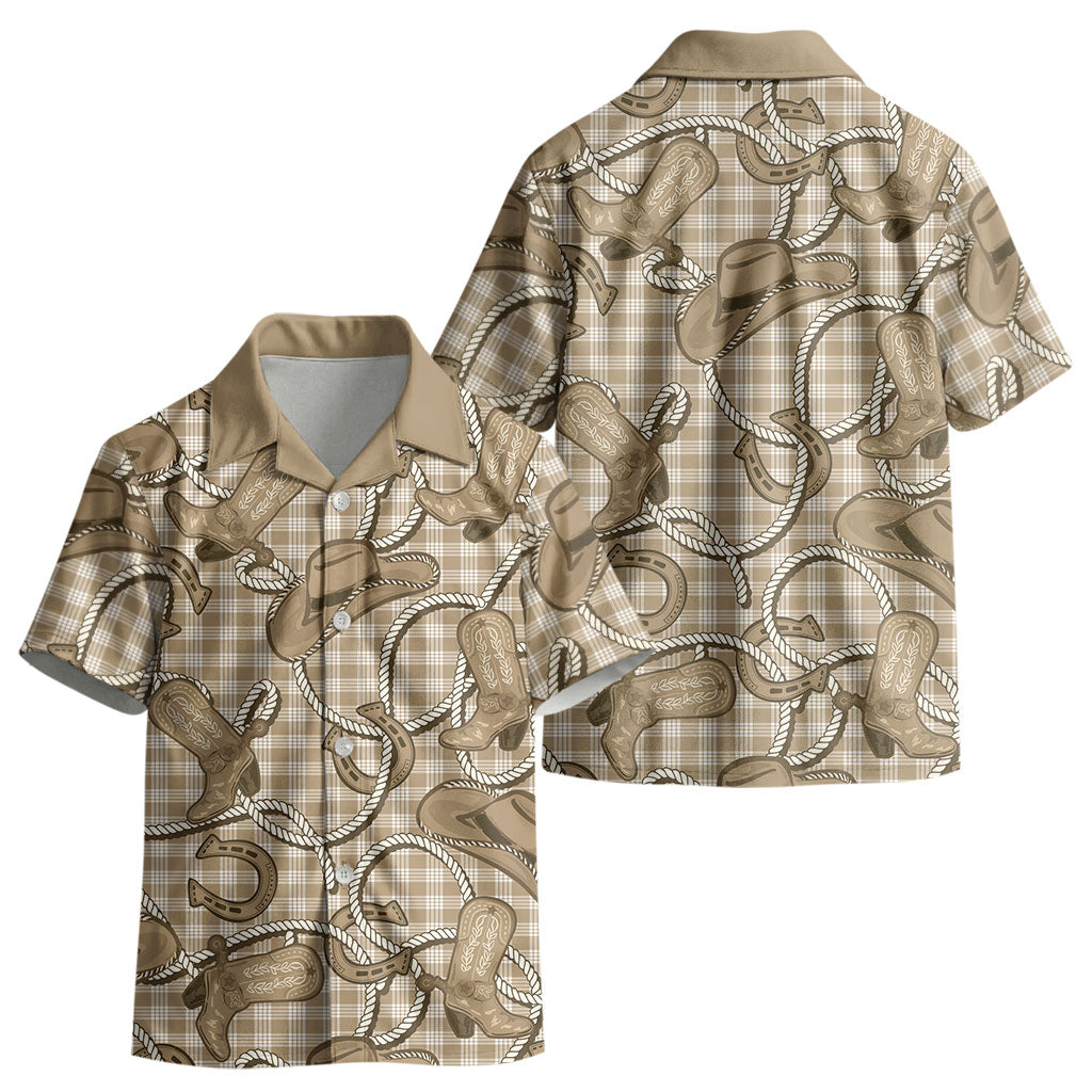Beige Hawaii Palaka Cowboy Kid Hawaiian Shirt Hawaiian Paniolo Festival Spirit LT19 - Polynesian Pride