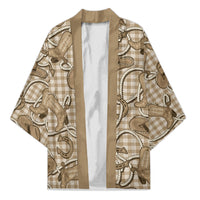 Beige Hawaii Palaka Cowboy Kimono Hawaiian Paniolo Festival Spirit LT19 Unisex Beige - Polynesian Pride