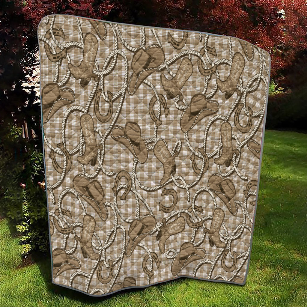 Beige Hawaii Palaka Cowboy Quilt Hawaiian Paniolo Festival Spirit LT19 - Polynesian Pride