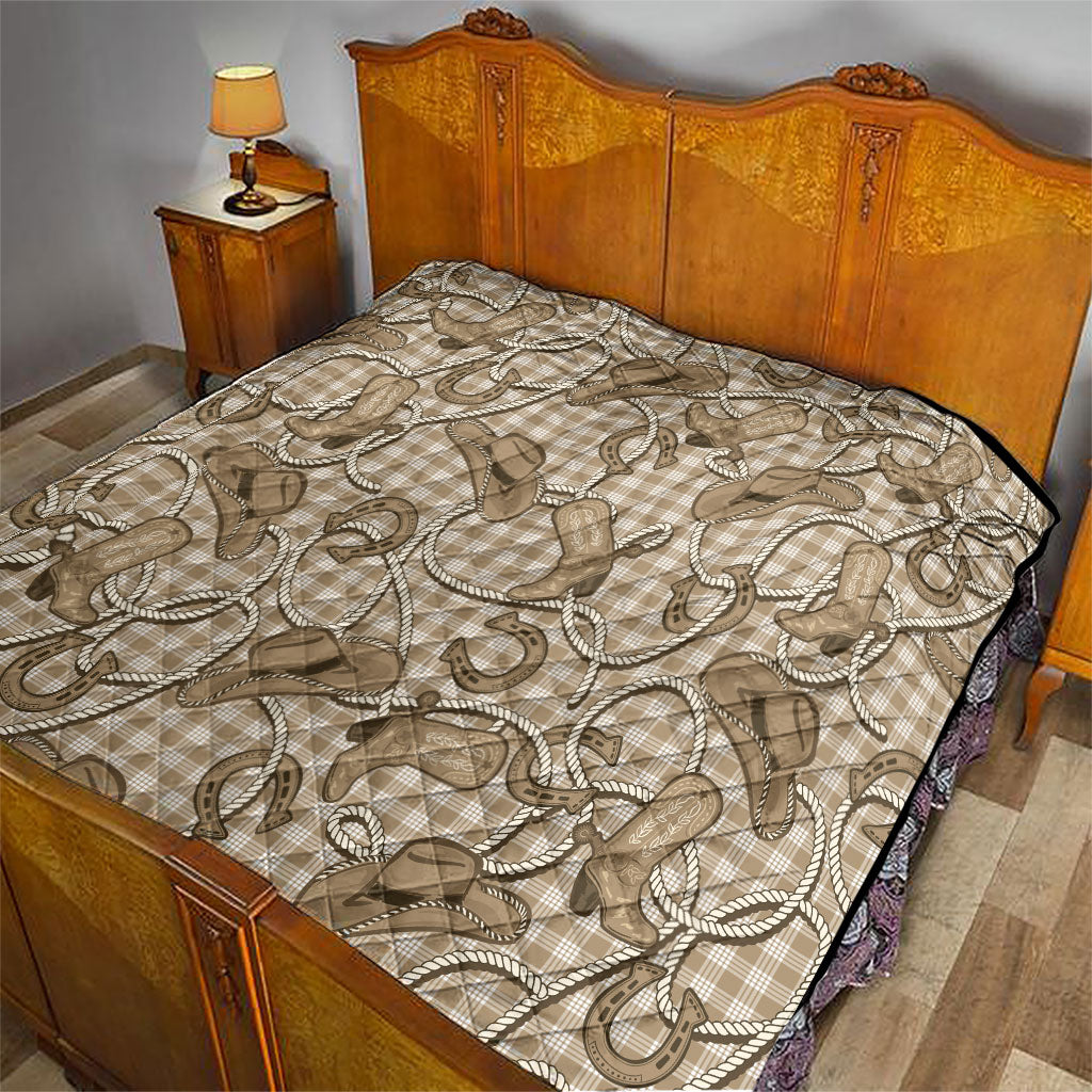 Beige Hawaii Palaka Cowboy Quilt Hawaiian Paniolo Festival Spirit LT19 - Polynesian Pride