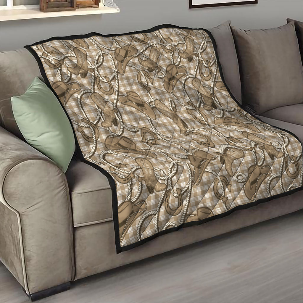 Beige Hawaii Palaka Cowboy Quilt Hawaiian Paniolo Festival Spirit LT19 - Polynesian Pride