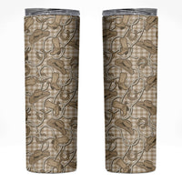 Beige Hawaii Palaka Cowboy Skinny Tumbler Hawaiian Paniolo Festival Spirit LT19 Beige - Polynesian Pride