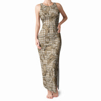 Beige Hawaii Palaka Cowboy Tank Maxi Dress Hawaiian Paniolo Festival Spirit LT19 Women Beige - Polynesian Pride