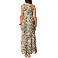 Beige Hawaii Palaka Cowboy Tank Maxi Dress Hawaiian Paniolo Festival Spirit LT19 - Polynesian Pride