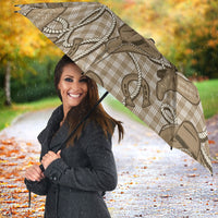 Beige Hawaii Palaka Cowboy Umbrella Hawaiian Paniolo Festival Spirit LT19 - Polynesian Pride
