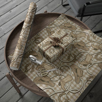 Beige Hawaii Palaka Cowboy Wrapping Paper Hawaiian Paniolo Festival Spirit LT19 - Polynesian Pride