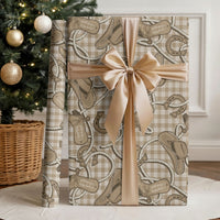 Beige Hawaii Palaka Cowboy Wrapping Paper Hawaiian Paniolo Festival Spirit LT19 - Polynesian Pride