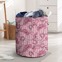 Pink Hawaii Palaka Cowboy Laundry Basket Hawaiian Paniolo Festival Spirit LT19 Pink - Polynesian Pride