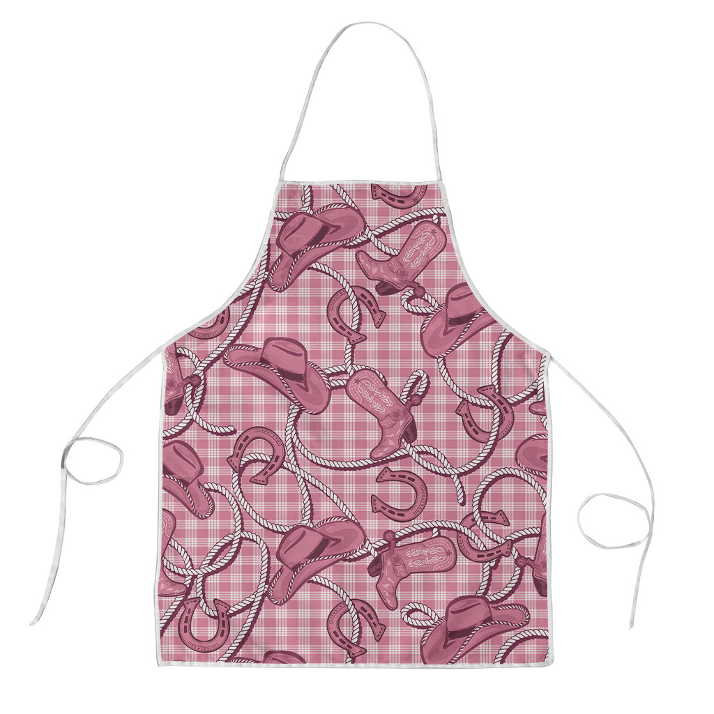 Pink Hawaii Palaka Cowboy Apron Hawaiian Paniolo Festival Spirit LT19 Pink - Polynesian Pride