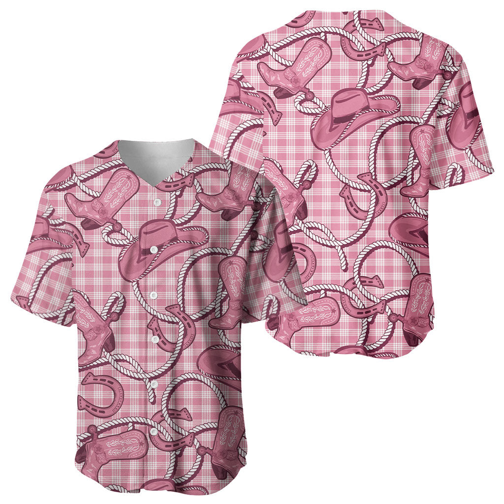 Pink Hawaii Palaka Cowboy Baseball Jersey Hawaiian Paniolo Festival Spirit LT19 - Polynesian Pride