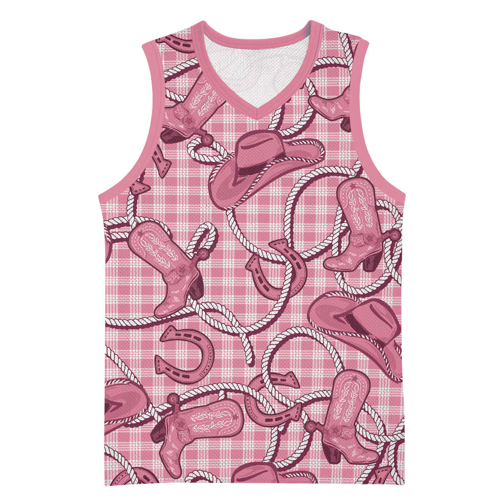 Pink Hawaii Palaka Cowboy Basketball Jersey Hawaiian Paniolo Festival Spirit LT19 Unisex Pink - Polynesian Pride